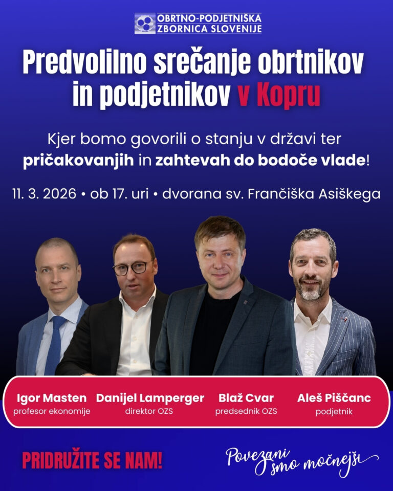 Obrtniki in podjetniki, vabimo vas na serijo regijskih srečanj, kjer bomo skupaj izstavili račun trenutni politiki
