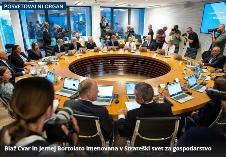Blaž Cvar in Jernej Bortolato imenovana v Strateški svet za gospodarstvo