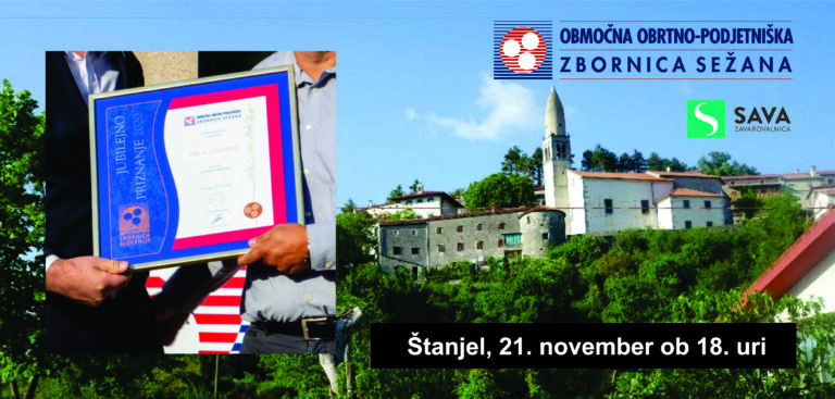 Svečana podelitev jubilejnih in posebnih priznanj OOZ Sežana – Štanjel, 22. 11. ob 18.uri
